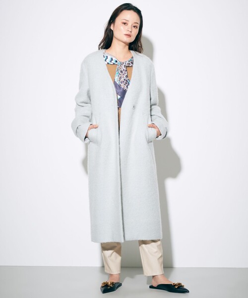 Diagram（ダイアグラム）の「ノーカラーシャギーコート（ノーカラー