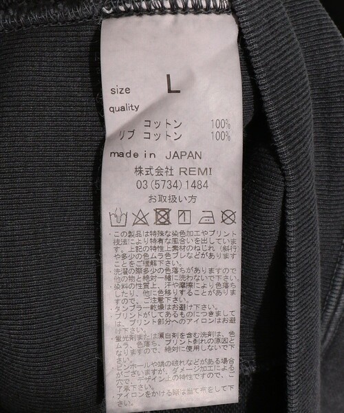 REMI RELIEF(レミレリーフ)の「レミレリーフ/REMI RELIEF SP加工裏毛クルー(Tシャツ/カットソー・メンズ・ブラック/グレー/マスタード・LARGE/MEDIUM/X-LARGE)」の9枚目の写真
