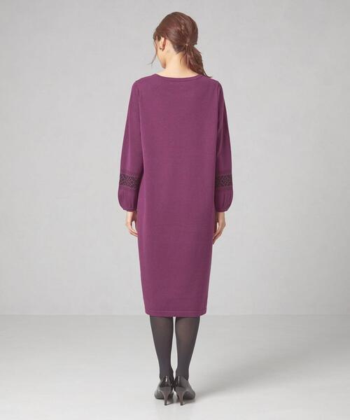 closet story(クローゼットストーリー)の「<closet story>ソデ ジャカード ニット ワンピース -ウォッシャブル-(ワンピース・レディース・ブラック/パープル/ロイヤルブルー・FREE)」の11枚目の写真
