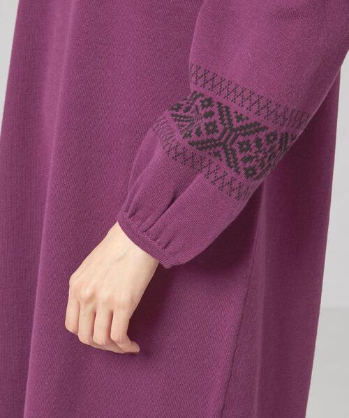 closet story(クローゼットストーリー)の「<closet story>ソデ ジャカード ニット ワンピース -ウォッシャブル-(ワンピース・レディース・ブラック/パープル/ロイヤルブルー・FREE)」の5枚目の写真