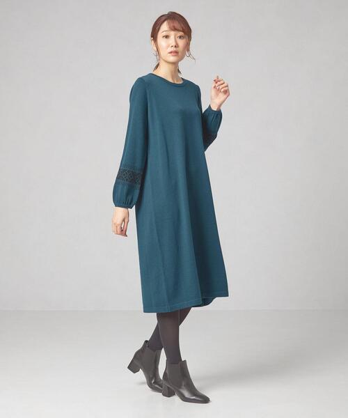 closet story(クローゼットストーリー)の「<closet story>ソデ ジャカード ニット ワンピース -ウォッシャブル-(ワンピース・レディース・ブラック/パープル/ロイヤルブルー・FREE)」の18枚目の写真