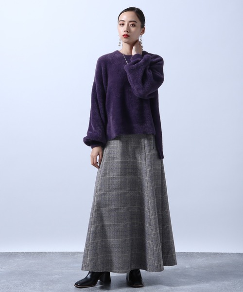 HARE(ハレ)の「ボリュームスリーブシャギーニット(HARE)(ニット/セーター・レディース・グリーン/パープル/ブラック/アイボリー/ブルー・FREE)」の18枚目の写真