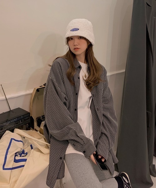 KOR（ケーオーアール）の「チェック柄　オーバーサイズシャツ（シャツ/ブラウス・レディース・ブラック系/イエロー系・FREE）」の13枚目の写真