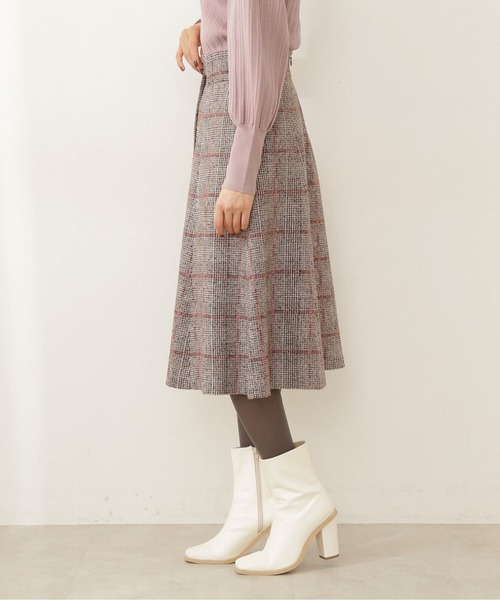 PROPORTION BODY DRESSING（プロポーションボディドレッシング）の「ループチェックツイードフレアスカート / 1211220005（スカート・レディース・ベージュ系その他/ブラウン・X-SMALL/MEDIUM/SMALL）」の4枚目の写真