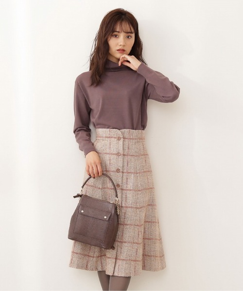 PROPORTION BODY DRESSING（プロポーションボディドレッシング）の「ループチェックツイードフレアスカート / 1211220005（スカート・レディース・ベージュ系その他/ブラウン・X-SMALL/MEDIUM/SMALL）」の8枚目の写真