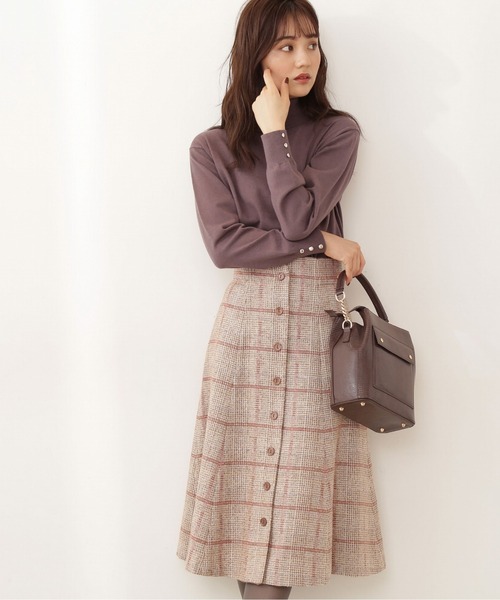 PROPORTION BODY DRESSING（プロポーションボディドレッシング）の「ループチェックツイードフレアスカート / 1211220005（スカート・レディース・ベージュ系その他/ブラウン・X-SMALL/MEDIUM/SMALL）」の9枚目の写真