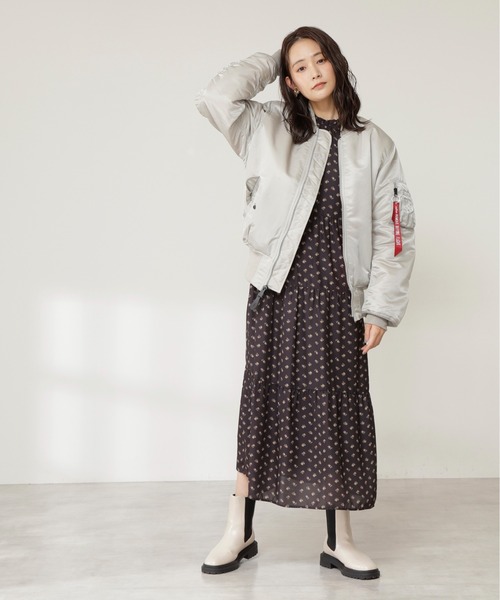 N.（N. Natural Beauty Basic）（エヌエヌナチュラルビューティーベーシック）の「【ＡＬＰＨＡ】ＭＡ－１　ＣＯＲＥ　ＳＰＥＣ（MA-1・レディース・グレー/ブラック・SMALL）」の9枚目の写真