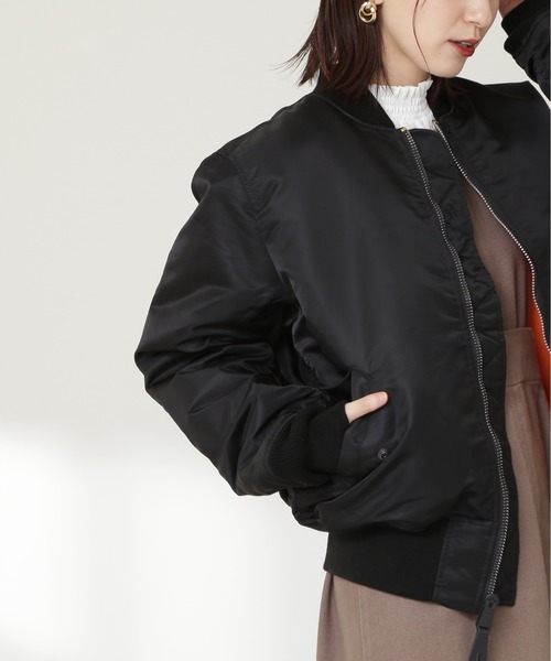 N.（N. Natural Beauty Basic）（エヌエヌナチュラルビューティーベーシック）の「【ＡＬＰＨＡ】ＭＡ－１　ＣＯＲＥ　ＳＰＥＣ（MA-1・レディース・グレー/ブラック・SMALL）」の20枚目の写真