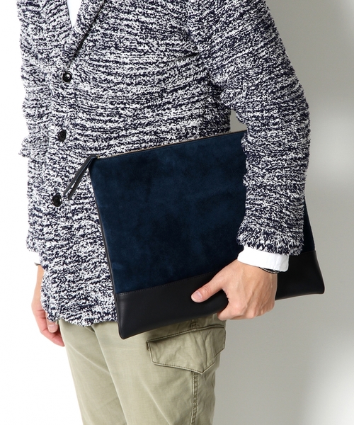 BEAUTY&YOUTH UNITED ARROWS(ビューティーアンドユースユナイテッドアローズ)の「BY ビッグ コンビ レザークラッチバッグ(クラッチバッグ・メンズ・ブラック/ネイビー・フリー)」の11枚目の写真