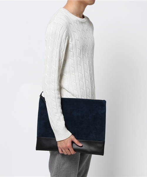 BEAUTY&YOUTH UNITED ARROWS(ビューティーアンドユースユナイテッドアローズ)の「BY ビッグ コンビ レザークラッチバッグ(クラッチバッグ・メンズ・ブラック/ネイビー・フリー)」の4枚目の写真