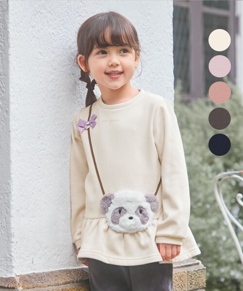 ANY（エニィ）の「アニマルポシェット トレーナー（スウェット・キッズ・ブラウン系/アイボリー系/ネイビー系/ライラック系/ピンク系・100/110/120/130/90）」の3枚目の写真