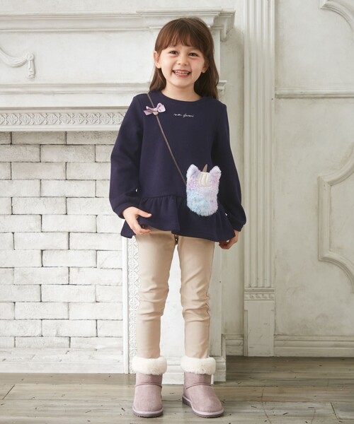 ANY（エニィ）の「アニマルポシェット トレーナー（スウェット・キッズ・ブラウン系/アイボリー系/ネイビー系/ライラック系/ピンク系・100/110/120/130/90）」の9枚目の写真