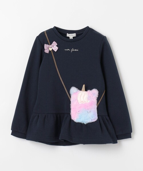 ANY（エニィ）の「アニマルポシェット トレーナー（スウェット・キッズ・ブラウン系/アイボリー系/ネイビー系/ライラック系/ピンク系・100/110/120/130/90）」の7枚目の写真