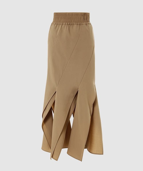 BELPER(ベルパー)の「DIAGONAL SPLIT SKIRT(スカート・レディース・ピンク/キャメル・1/2)」の2枚目の写真