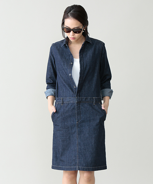 Elforbr エルフォーブル の デニム切替シャツワンピース シャツワンピース Wear