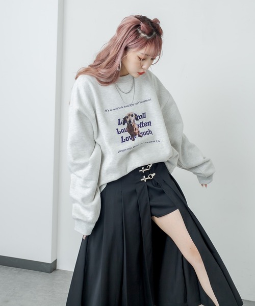 RASVOA(ラスボア)の「Dogフォトトレーナー(スウェット・レディース・ブラック/グレー・FREE)」の18枚目の写真