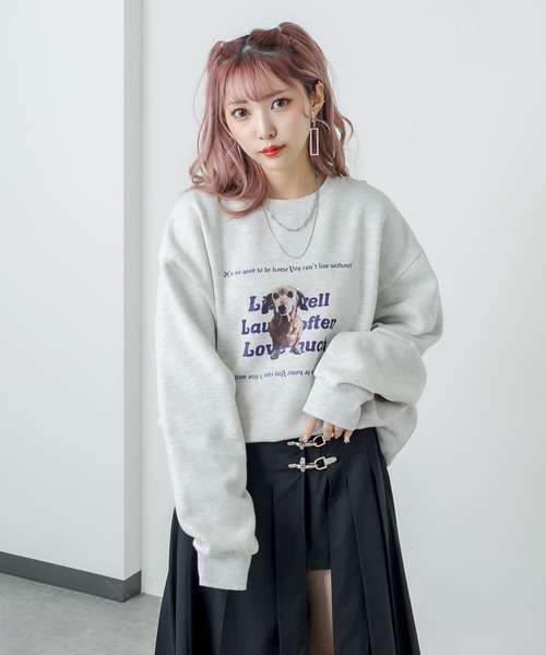 RASVOA(ラスボア)の「Dogフォトトレーナー(スウェット・レディース・ブラック/グレー・FREE)」の19枚目の写真