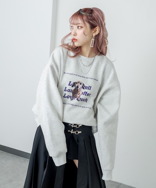 RASVOA(ラスボア)の「Dogフォトトレーナー(スウェット・レディース・ブラック/グレー・FREE)」の20枚目の写真