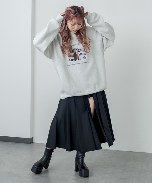 RASVOA(ラスボア)の「Dogフォトトレーナー(スウェット・レディース・ブラック/グレー・FREE)」の16枚目の写真