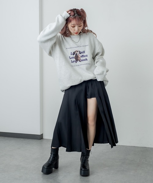 RASVOA(ラスボア)の「Dogフォトトレーナー(スウェット・レディース・ブラック/グレー・FREE)」の14枚目の写真