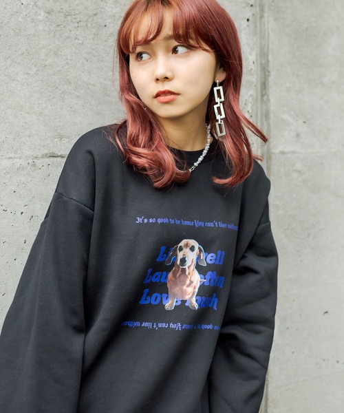 RASVOA(ラスボア)の「Dogフォトトレーナー(スウェット・レディース・ブラック/グレー・FREE)」の7枚目の写真