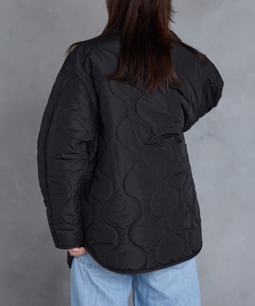 TRIANGLE PALETTE（トライアングルパレット）の「ノーカラー キルティング ジャケット（ノーカラージャケット・レディース・アイボリー/ブラック/カーキ/モカ/オリーブ/グレイッシュベージュ/ホワイト系/ブラック系/ブラウン・FREE）」の14枚目の写真