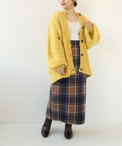 Simplicite(サンプリシテ)の「シャギーチェックスカート◆(スカート・レディース・ブラウン/ネイビー・SMALL/MEDIUM)」の4枚目の写真