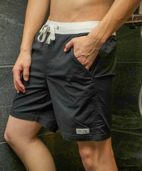 BANKS(バンクス)の「BOARD SHORTS/BANKS(バンクス)ワンポイントブランドロゴウエストゴムススイムボードショーツ サーフトランクス 【水着】(水着・メンズ・ブルー/グリーン/ダークブラック/サーモンピンク/ピンク/ライトグリーン/ダークブルー/マスタード・SMALL/X-SMALL/MEDIUM/LARGE/X-LARGE)」の9枚目の写真