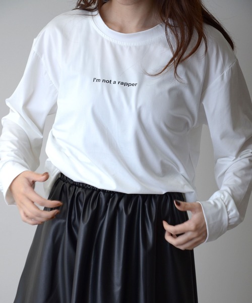 ibeul_(イベール)の「ロゴプリントロンT(Tシャツ/カットソー・レディース・ブラック/ボルドー/ホワイト・FREE)」の13枚目の写真