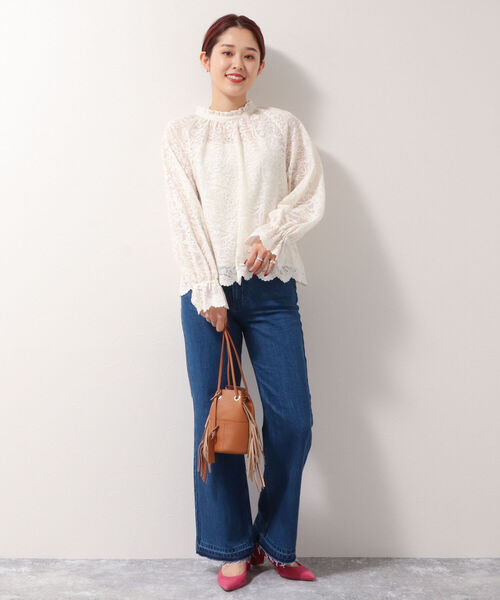 NOLLEY’S(ノーリーズ)の「オーガニックコットン2WAYレースブラウス(シャツ/ブラウス・レディース・ブラック/キナリ・38)」の11枚目の写真