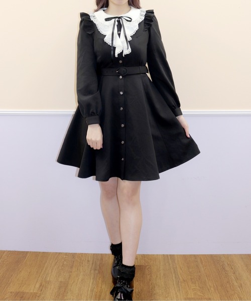 Secret Honey（シークレットハニー）の「ラッフル付きヨークフリルワンピース（ワンピース・レディース・ピンク/グレー/ブラック・MEDIUM）」の2枚目の写真