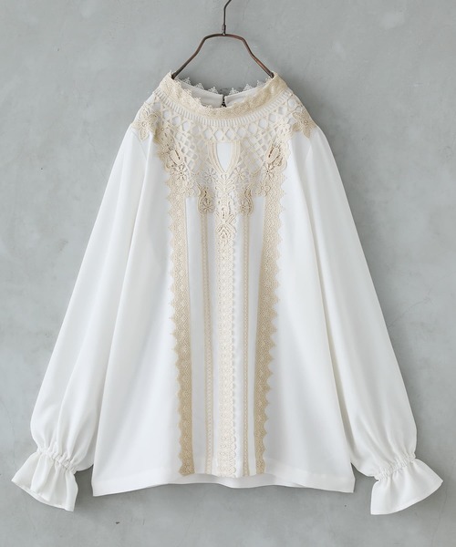 osharewalker（オシャレウォーカー）の「【廃盤】『キャンディースリーブレースブラウス』（シャツ/ブラウス・レディース・ブラック/オフホワイト・2/1）」の20枚目の写真