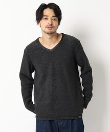 BASECONTROL（ベースコントロール）の「◆ミジンボーダー ブークレフリース Vネックプルオーバー（Tシャツ/カットソー）」