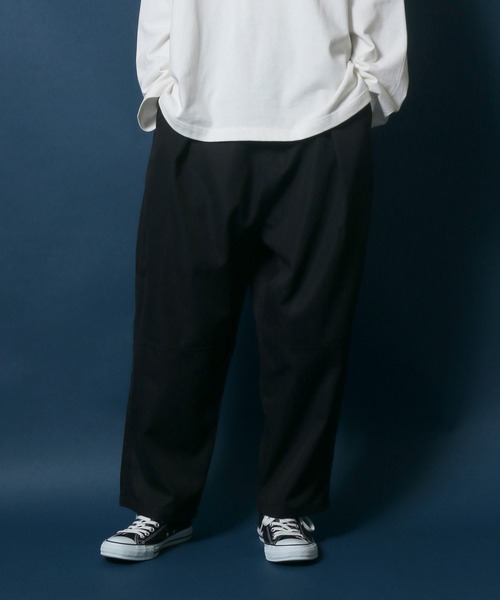 ANPAS（アンパス）の「Twill Fabric Tuck Wide Balloon Pants/ツイル タックワイドバルーンパンツ スケーターパンツ  シェフパンツ バギーパンツ（その他パンツ・メンズ・ブラック/ベージュ/オフホワイト/マスタード/サックスブルー/グリーン・M/L/XL）」の3枚目の写真