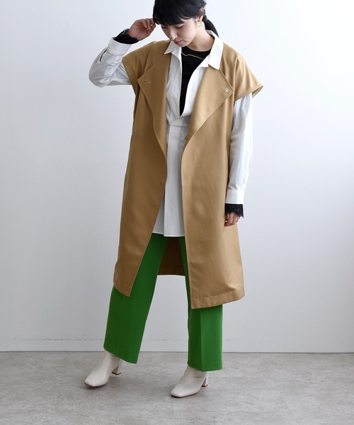 LHELBIE◆オーバーサイズマルチウェイジレコート◆ベージュ系◆M LHELBIE◇オーバーサイズマルチウェイジレコート◇ベージュ系◇M