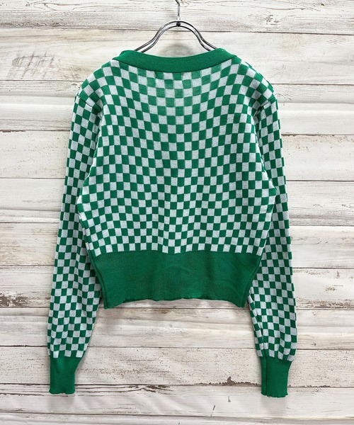 Jewelobe（ジュエローブ）の「チェッカー柄コンパクトカーディガン（カーディガン/ボレロ・レディース・ブラック/グリーン・FREE）」の15枚目の写真