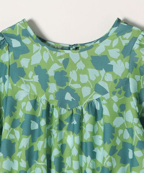 SHIPS any（シップス エニィ）の「SHIPS any:〈ウォッシャブル〉Longchamp フラワー プリント バック リボン ギャザー ワンピース（ワンピース・レディース・ネイビー/グリーン・ONE SIZE）」の5枚目の写真