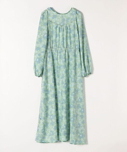 SHIPS any（シップス エニィ）の「SHIPS any:〈ウォッシャブル〉Longchamp フラワー プリント バック リボン ギャザー ワンピース（ワンピース・レディース・ネイビー/グリーン・ONE SIZE）」の11枚目の写真