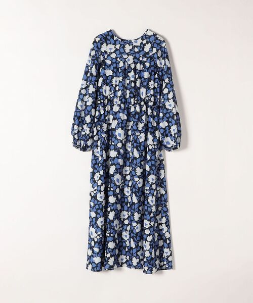 SHIPS any（シップス エニィ）の「SHIPS any:〈ウォッシャブル〉Longchamp フラワー プリント バック リボン ギャザー ワンピース（ワンピース・レディース・ネイビー/グリーン・ONE SIZE）」の13枚目の写真