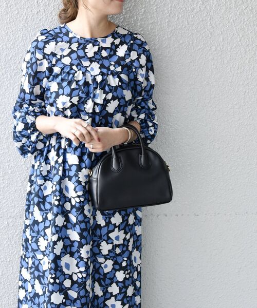 SHIPS any（シップス エニィ）の「SHIPS any:〈ウォッシャブル〉Longchamp フラワー プリント バック リボン ギャザー ワンピース（ワンピース・レディース・ネイビー/グリーン・ONE SIZE）」の18枚目の写真
