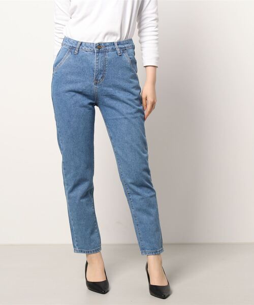 urge:(アージコロン )の「【URGE:】 ハイウエスト テーパード デニムパンツ(デニムパンツ・レディース・ブラック/ブルー・SMALL/LARGE/X-LARGE/MEDIUM)」の13枚目の写真