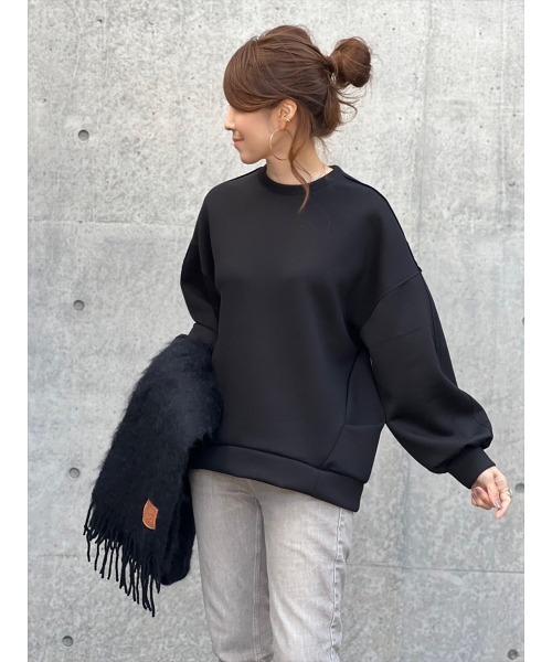Day and Grade(デイアンドグレイド)の「ダンボールニットプルオーバー(Tシャツ/カットソー・レディース・ホワイト/ブラック・FREE)」の1枚目の写真