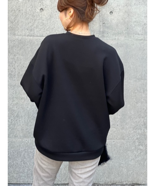 Day and Grade(デイアンドグレイド)の「ダンボールニットプルオーバー(Tシャツ/カットソー・レディース・ホワイト/ブラック・FREE)」の6枚目の写真