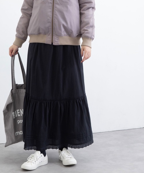 POU DOU DOU(プードゥドゥ)の「ローティアードスカート(スカート・レディース・ブラック/ベージュ/オフホワイト・3)」の3枚目の写真