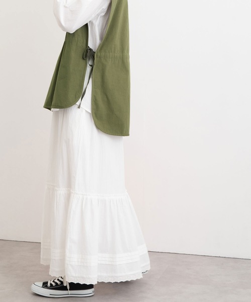 POU DOU DOU(プードゥドゥ)の「ローティアードスカート(スカート・レディース・ブラック/ベージュ/オフホワイト・3)」の5枚目の写真