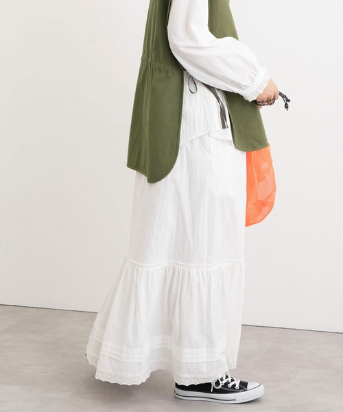 POU DOU DOU(プードゥドゥ)の「ローティアードスカート(スカート・レディース・ブラック/ベージュ/オフホワイト・3)」の6枚目の写真