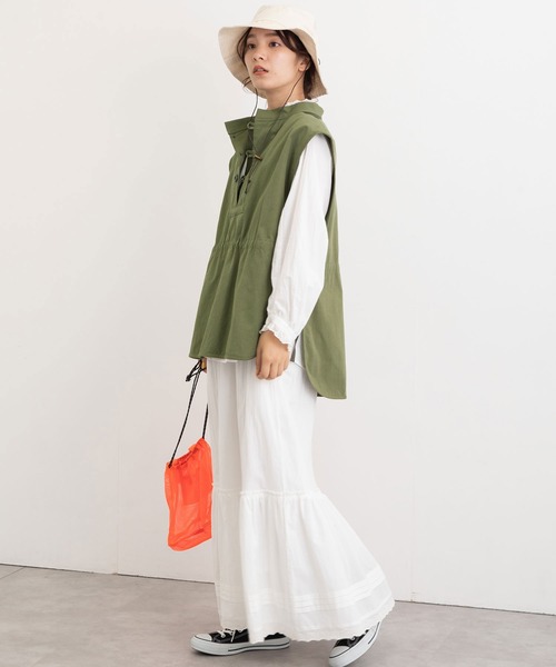 POU DOU DOU(プードゥドゥ)の「ローティアードスカート(スカート・レディース・ブラック/ベージュ/オフホワイト・3)」の9枚目の写真