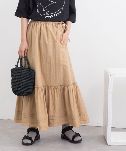 POU DOU DOU(プードゥドゥ)の「ローティアードスカート(スカート・レディース・ブラック/ベージュ/オフホワイト・3)」の12枚目の写真