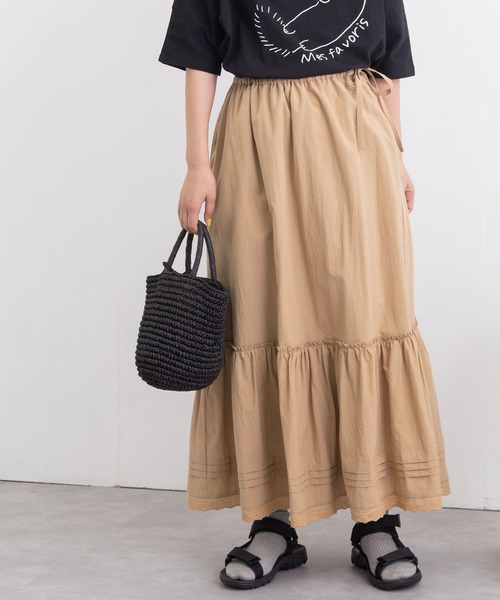 POU DOU DOU(プードゥドゥ)の「ローティアードスカート(スカート・レディース・ブラック/ベージュ/オフホワイト・3)」の13枚目の写真