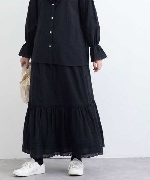 POU DOU DOU(プードゥドゥ)の「ローティアードスカート(スカート・レディース・ブラック/ベージュ/オフホワイト・3)」の20枚目の写真